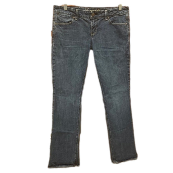 American Eagle Low Rise 77 Straight Dark Wash Jeans Size 12 Short - Picture 1 of 5